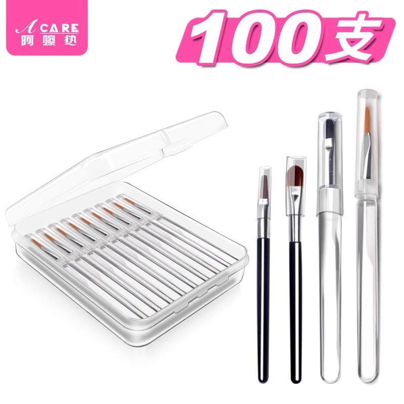 /10Y Transparent Lip Brush With Cover, Mini Horsehair Lip Brush For Lipstick And Makeup - Image 2